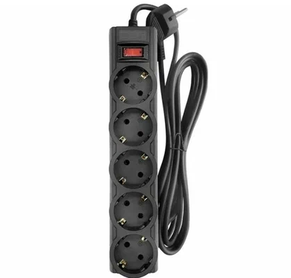 CBR Сетевой фильтр CSF 2505-3.0 Black CB, 5 евророзеток, длина кабеля 3 метра,
