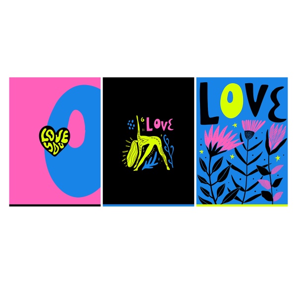 Тетрадь 96л., А4, клетка BG "Love you", печать пантоном 341669 Т4ск96 11912