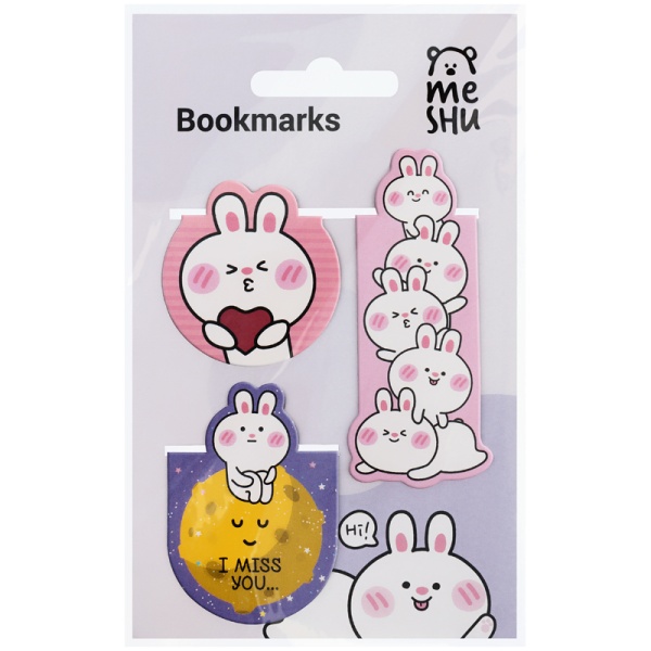 Закладки магнитные для книг, 3шт., MESHU "Bubble bunny" 342174 MS_46743
