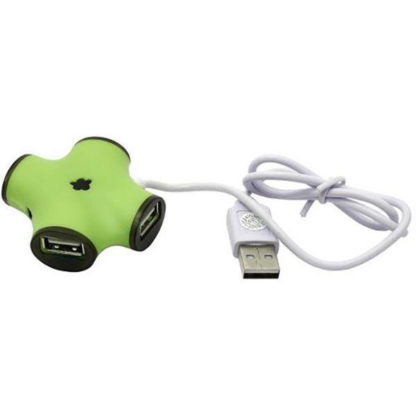 Разветвитель CBR CH-100 Green, USB-концентратор  4 порта, USB 2.0