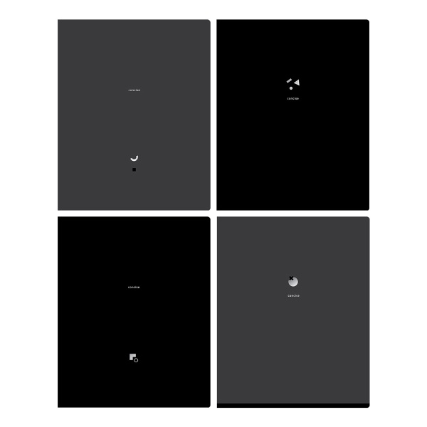Тетради 48л., А5, клетка BG "Monocolor. Black. Concise", soft-touch, тиснение фольгой (4 шт.)